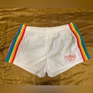 Vintage 80’s rainbow stripe shorts size L
